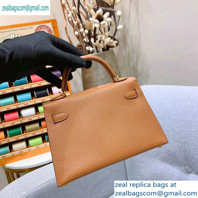 Hermes Mini Kelly II Bag in Original Epsom Leather Brown