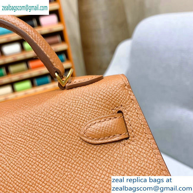 Hermes Mini Kelly II Bag in Original Epsom Leather Brown - Click Image to Close