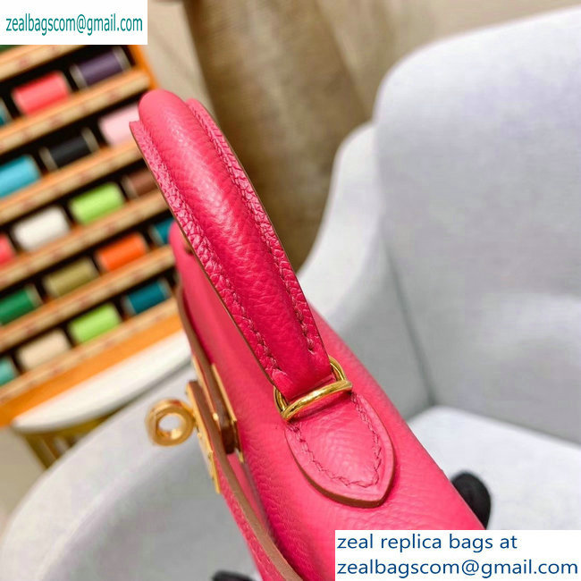 Hermes Mini Kelly II Bag in Original Epsom Leather Fuchsia