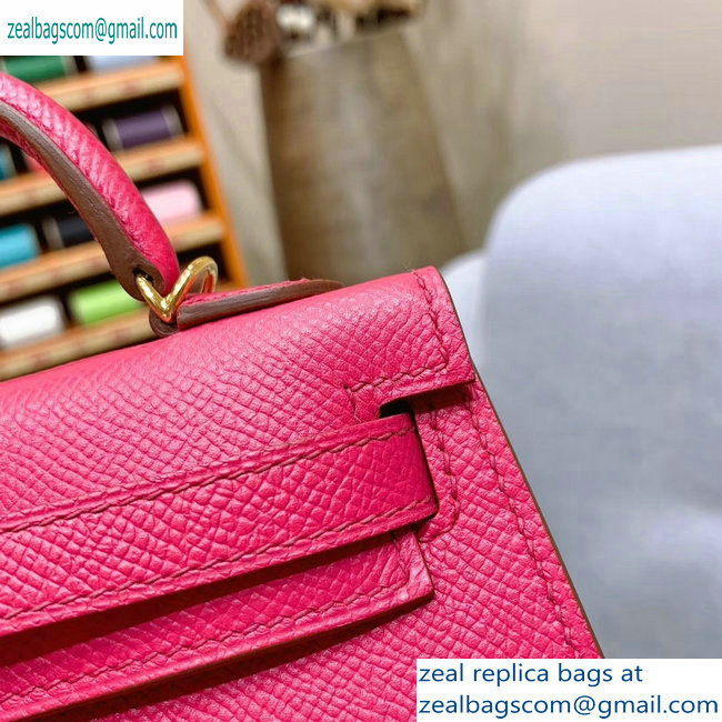 Hermes Mini Kelly II Bag in Original Epsom Leather Fuchsia