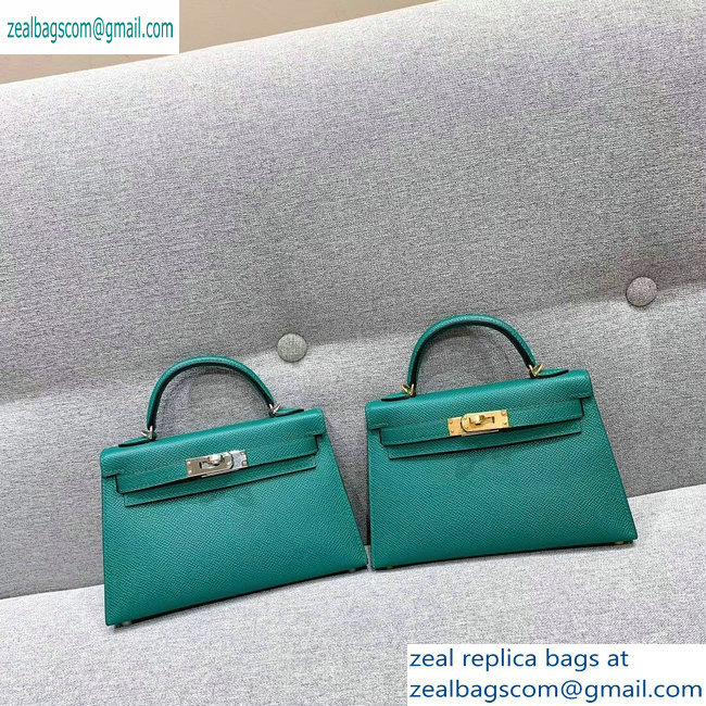 Hermes Mini Kelly II Bag in Original Epsom Leather Green - Click Image to Close