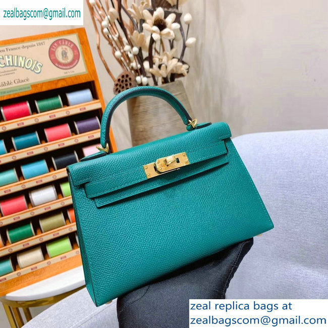 Hermes Mini Kelly II Bag in Original Epsom Leather Green