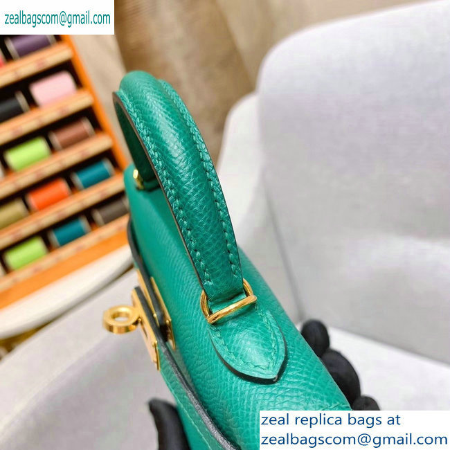 Hermes Mini Kelly II Bag in Original Epsom Leather Green