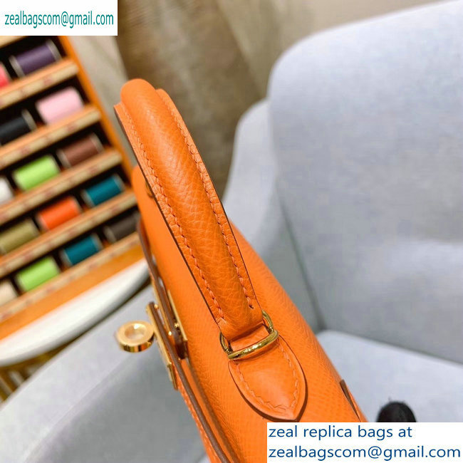 Hermes Mini Kelly II Bag in Original Epsom Leather Orange