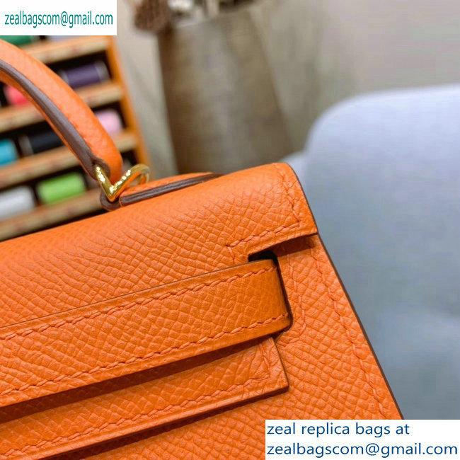 Hermes Mini Kelly II Bag in Original Epsom Leather Orange - Click Image to Close