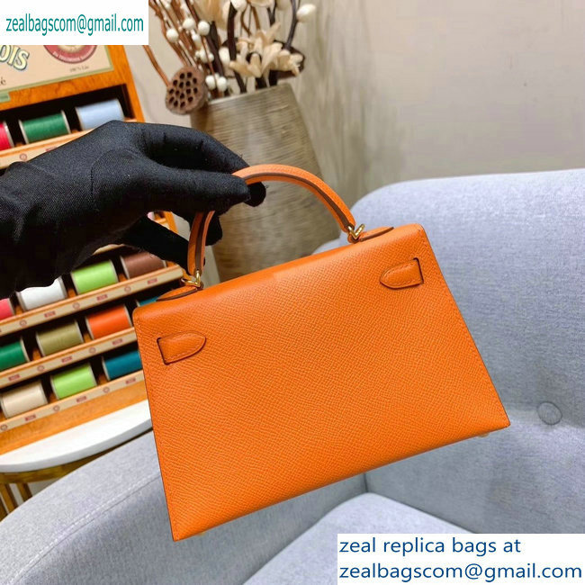 Hermes Mini Kelly II Bag in Original Epsom Leather Orange