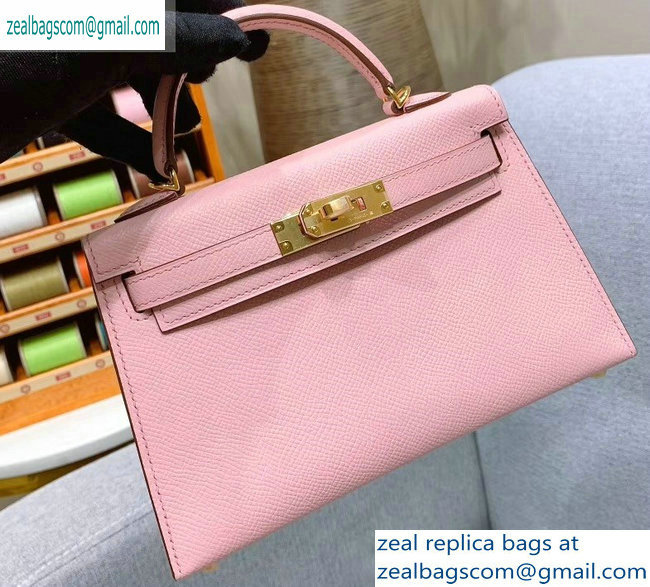 Hermes Mini Kelly II Bag in Original Epsom Leather Pink