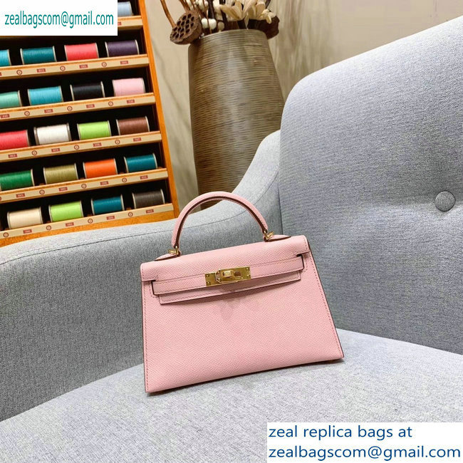 Hermes Mini Kelly II Bag in Original Epsom Leather Pink