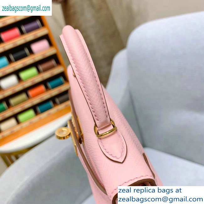 Hermes Mini Kelly II Bag in Original Epsom Leather Pink - Click Image to Close