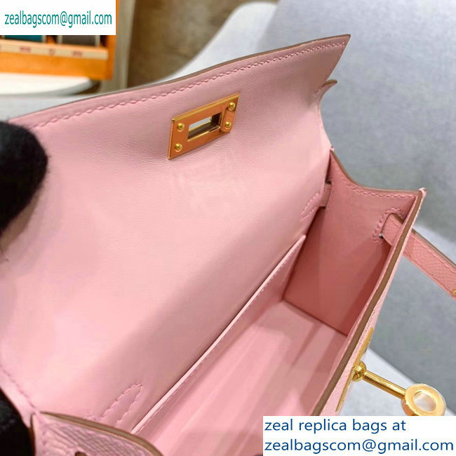 Hermes Mini Kelly II Bag in Original Epsom Leather Pink - Click Image to Close