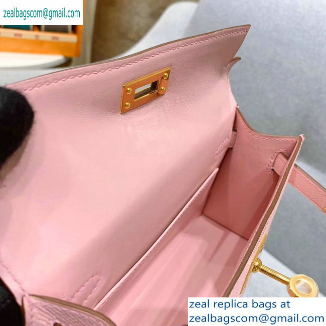 Hermes Mini Kelly II Bag in Original Epsom Leather Pink