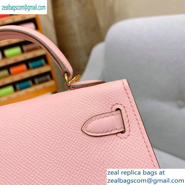 Hermes Mini Kelly II Bag in Original Epsom Leather Pink