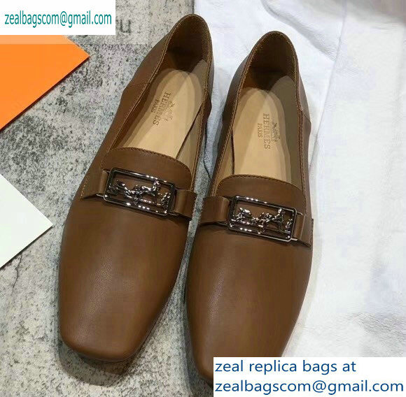 Hermes Openwork Hardware Time Loafers Brown 2019 - Click Image to Close