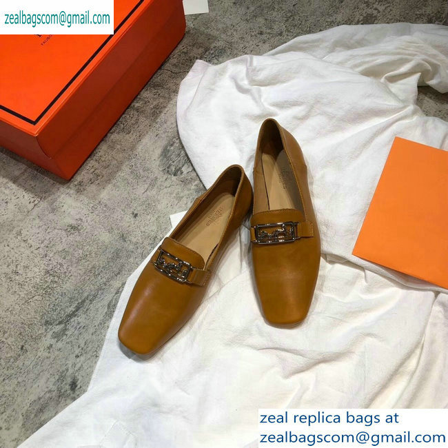 Hermes Openwork Hardware Time Loafers Khaki 2019