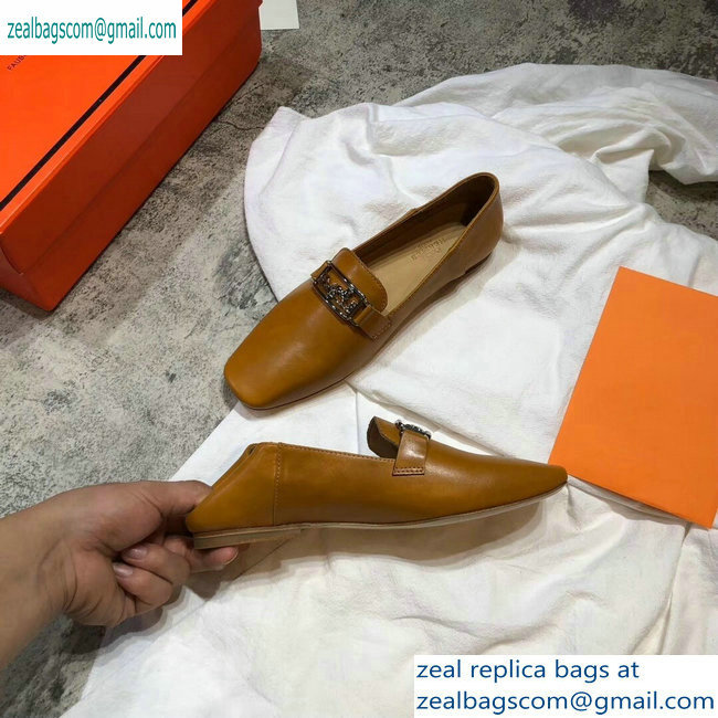 Hermes Openwork Hardware Time Loafers Khaki 2019 - Click Image to Close