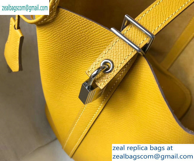 Hermes Picotin Lock 18 Bag with Braided Handles yellow - Click Image to Close