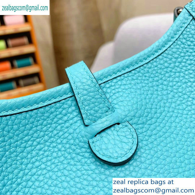 Hermes mini evelyne bag Macaron blue in original togo leather