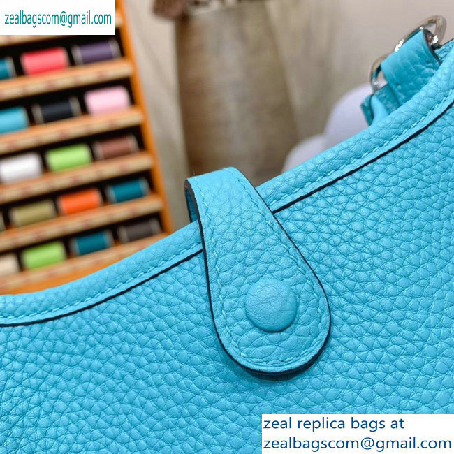 Hermes mini evelyne bag Macaron blue in original togo leather - Click Image to Close
