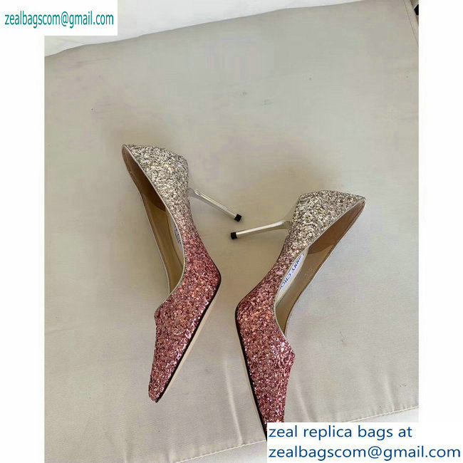 Jimmy Choo Heel 8.5cm Love Pointy Toe Pumps Glitter 01 2019 - Click Image to Close