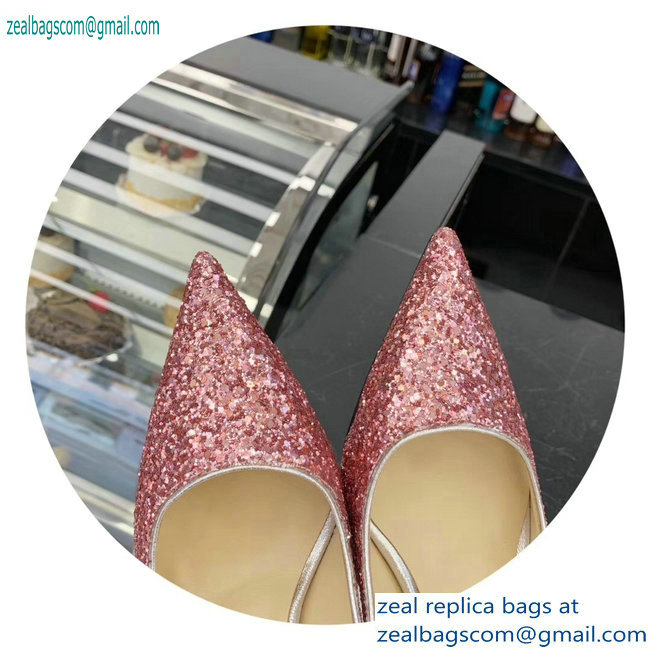 Jimmy Choo Heel 8.5cm Love Pointy Toe Pumps Glitter 01 2019 - Click Image to Close