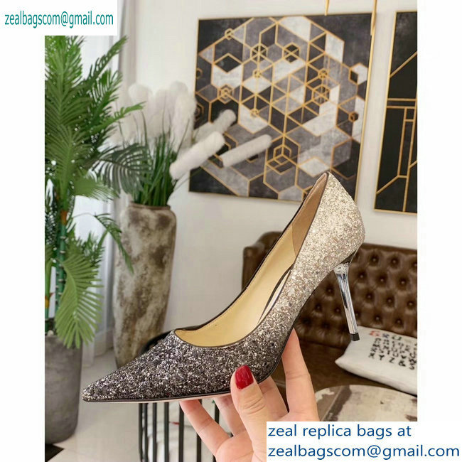 Jimmy Choo Heel 8.5cm Love Pointy Toe Pumps Glitter 02 2019 - Click Image to Close