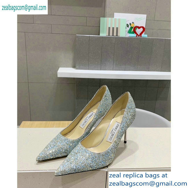 Jimmy Choo Heel 8.5cm Love Pointy Toe Pumps Glitter 03 2019