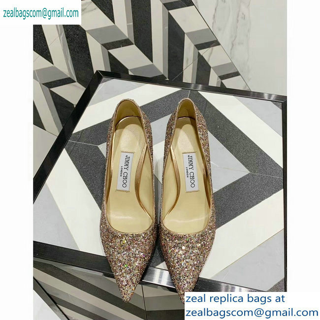 Jimmy Choo Heel 8.5cm Love Pointy Toe Pumps Glitter 04 2019 - Click Image to Close