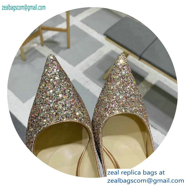 Jimmy Choo Heel 8.5cm Love Pointy Toe Pumps Glitter 04 2019