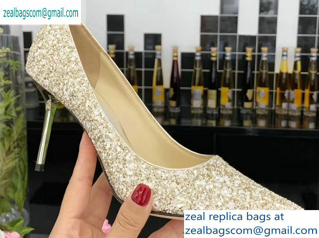 Jimmy Choo Heel 8.5cm Love Pointy Toe Pumps Glitter 05 2019