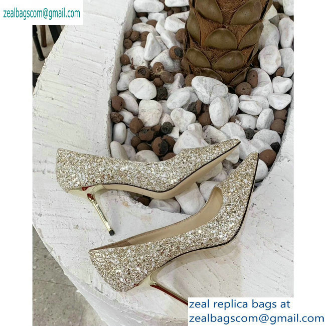 Jimmy Choo Heel 8.5cm Love Pointy Toe Pumps Glitter 05 2019 - Click Image to Close