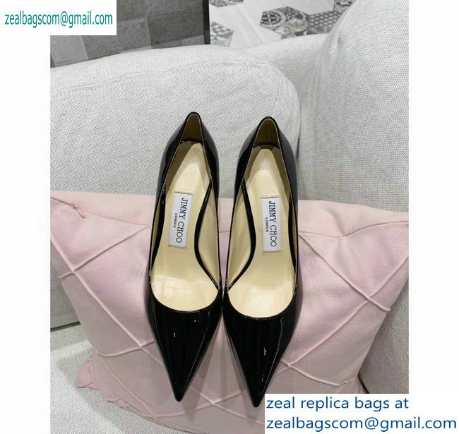 Jimmy Choo Heel 8.5cm Love Pointy Toe Pumps Patent Black 2019 - Click Image to Close