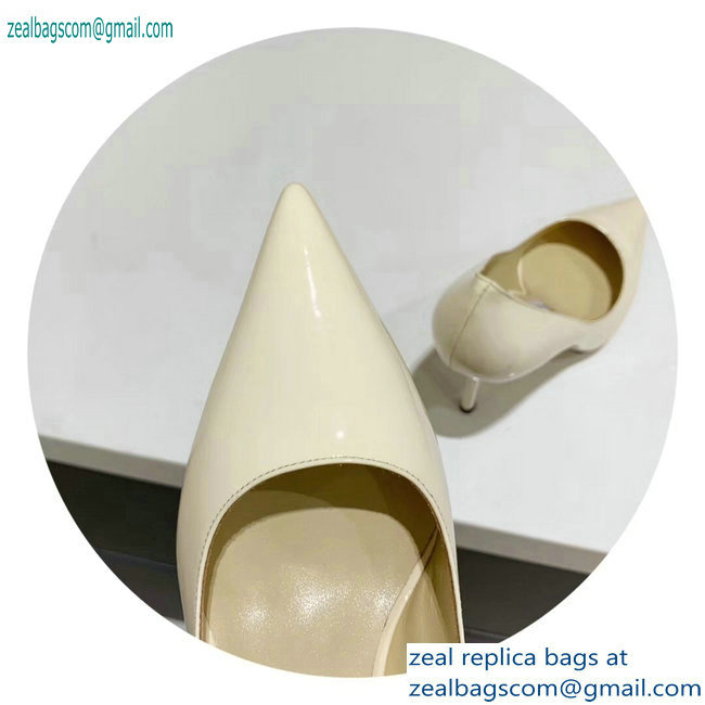 Jimmy Choo Heel 8.5cm Love Pointy Toe Pumps Patent Creamy 2019