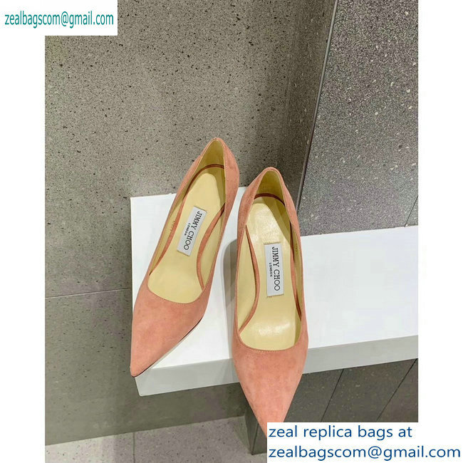 Jimmy Choo Heel 8.5cm Love Pointy Toe Pumps Suede Pink 2019