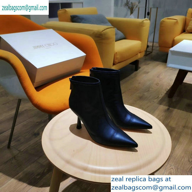 Jimmy Choo Heel 8cm Kix Pointed Toe Boots Leather Black 2019