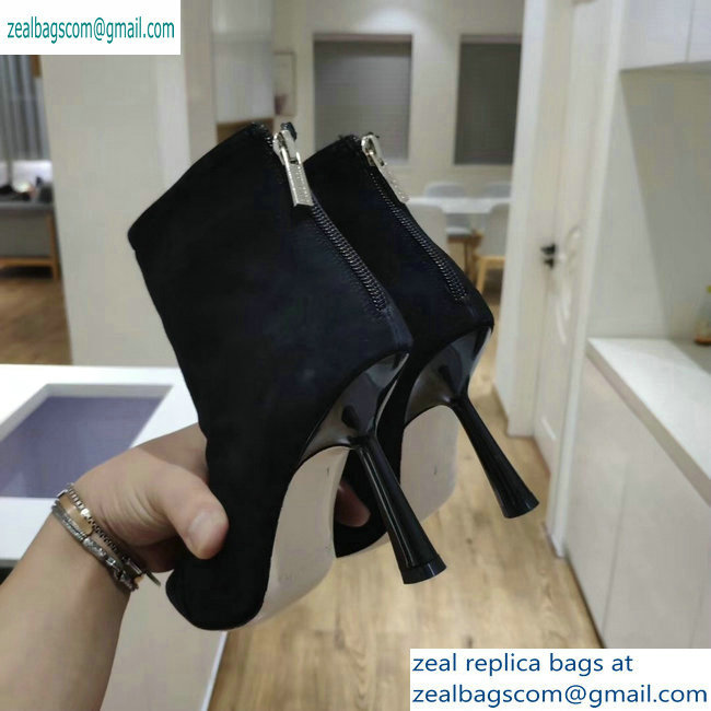 Jimmy Choo Heel 8cm Kix Pointed Toe Boots Suede Black 2019