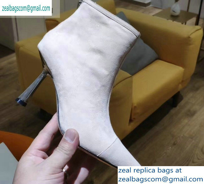 Jimmy Choo Heel 8cm Kix Pointed Toe Boots Suede Creamy 2019