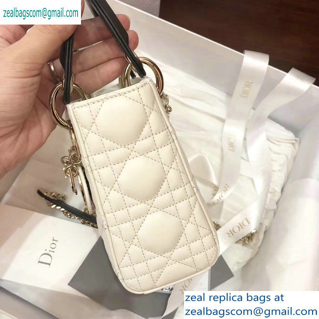 Lady Dior Mini Bag white with a red heart - Click Image to Close