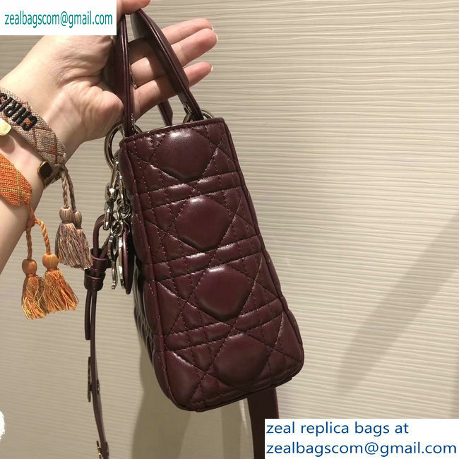 Lady Dior My ABCDior Bag in Cannage with Badges burgundy 2019