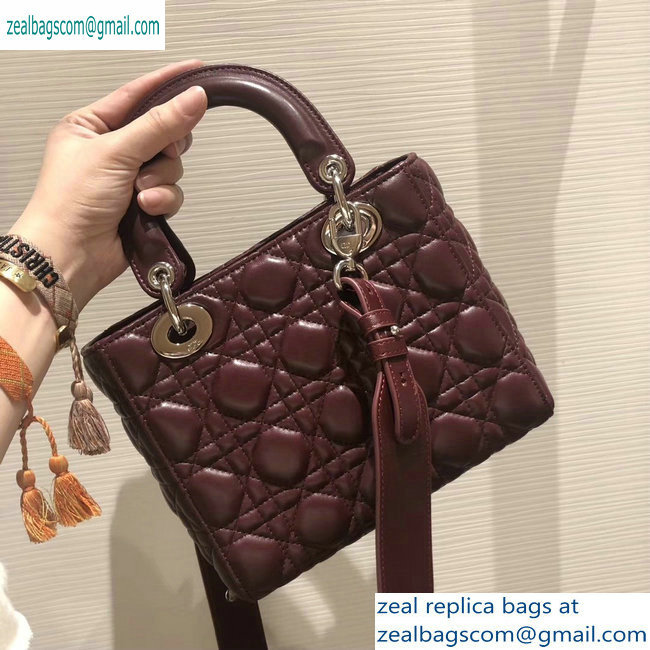 Lady Dior My ABCDior Bag in Cannage with Badges burgundy 2019 - Click Image to Close