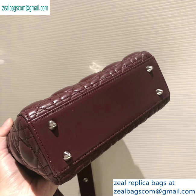 Lady Dior My ABCDior Bag in Cannage with Badges burgundy 2019 - Click Image to Close