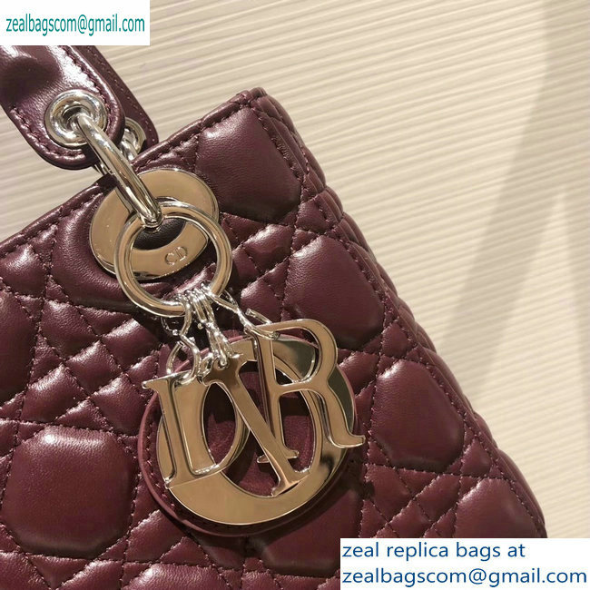 Lady Dior My ABCDior Bag in Cannage with Badges burgundy 2019 - Click Image to Close