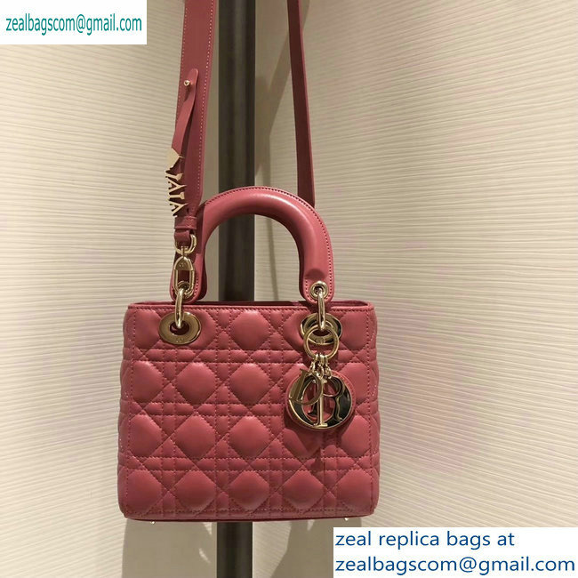 Lady Dior My ABCDior Bag in Cannage with Badges peach pink 2019