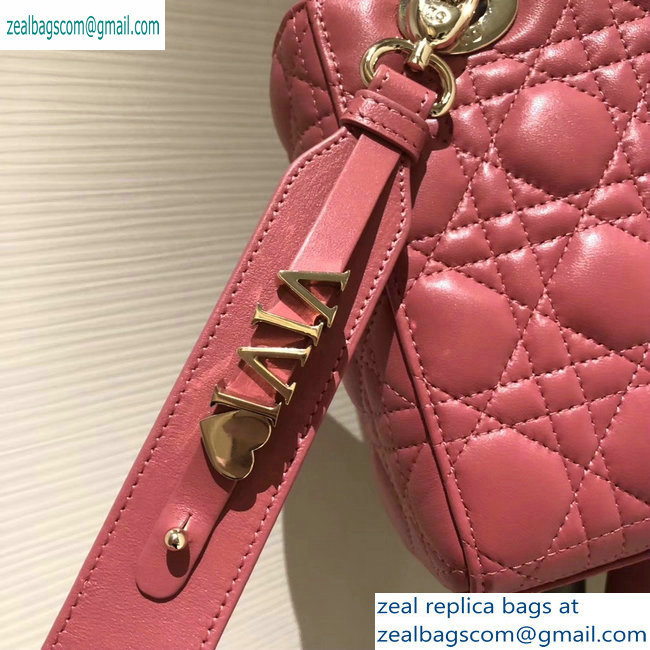Lady Dior My ABCDior Bag in Cannage with Badges peach pink 2019 - Click Image to Close