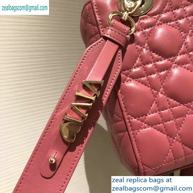 Lady Dior My ABCDior Bag in Cannage with Badges peach pink 2019