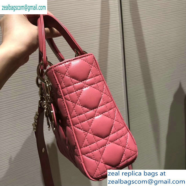 Lady Dior My ABCDior Bag in Cannage with Badges peach pink 2019