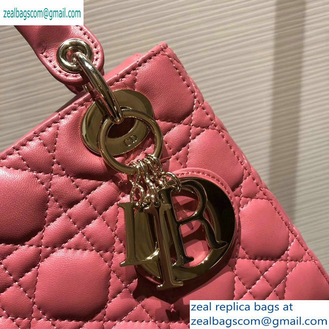 Lady Dior My ABCDior Bag in Cannage with Badges peach pink 2019