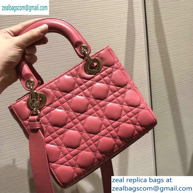 Lady Dior My ABCDior Bag in Cannage with Badges peach pink 2019