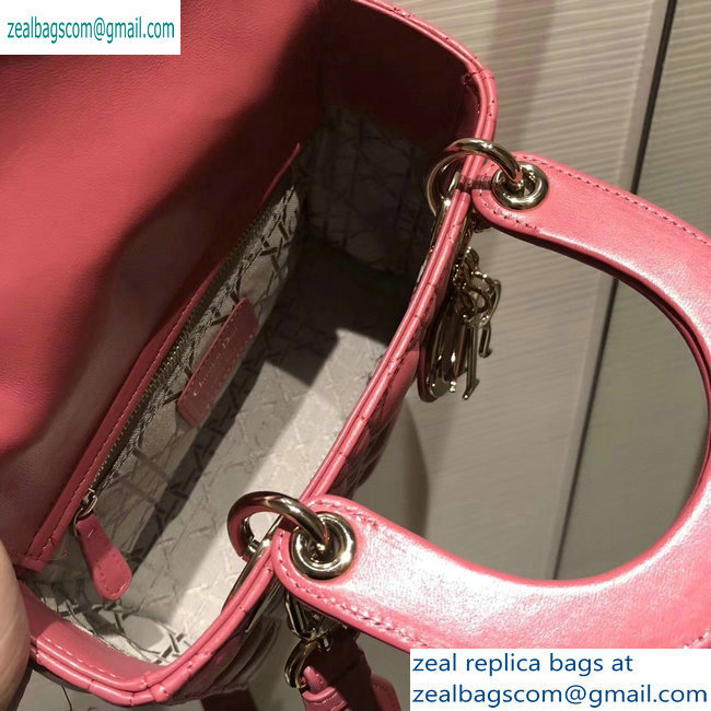 Lady Dior My ABCDior Bag in Cannage with Badges peach pink 2019 - Click Image to Close
