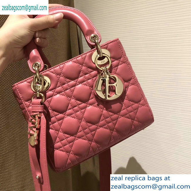 Lady Dior My ABCDior Bag in Cannage with Badges peach pink 2019