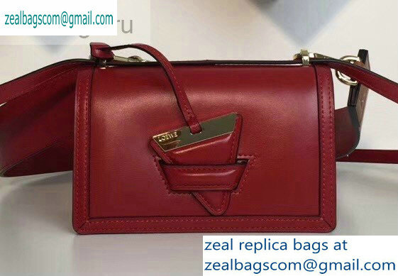 Loewe Boxcalf Barcelona Small Bag Dark Red with Two Shoulder Strap